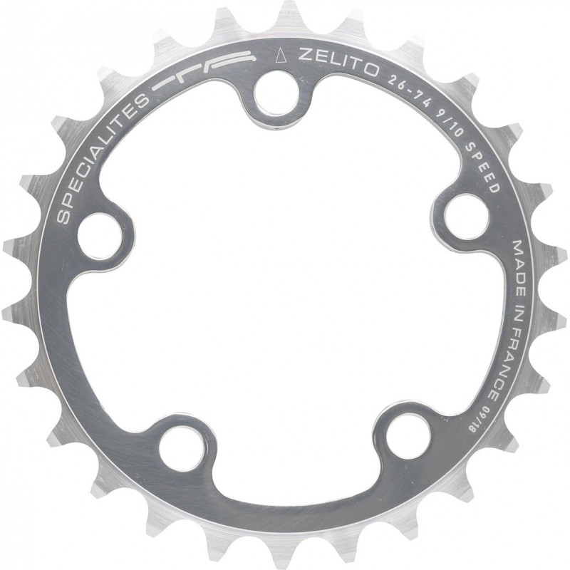 Spécialités TA Zélito Triple (74mm) kettingblad binnen 9/10-speed Zilver Spécialités TA Zélito Triple (74mm) kettingblad binnen 9/10-speed Zilver