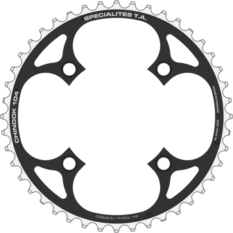 Chainring Spécialités TA Chinook 9-speed Outer 104mm Matt Black