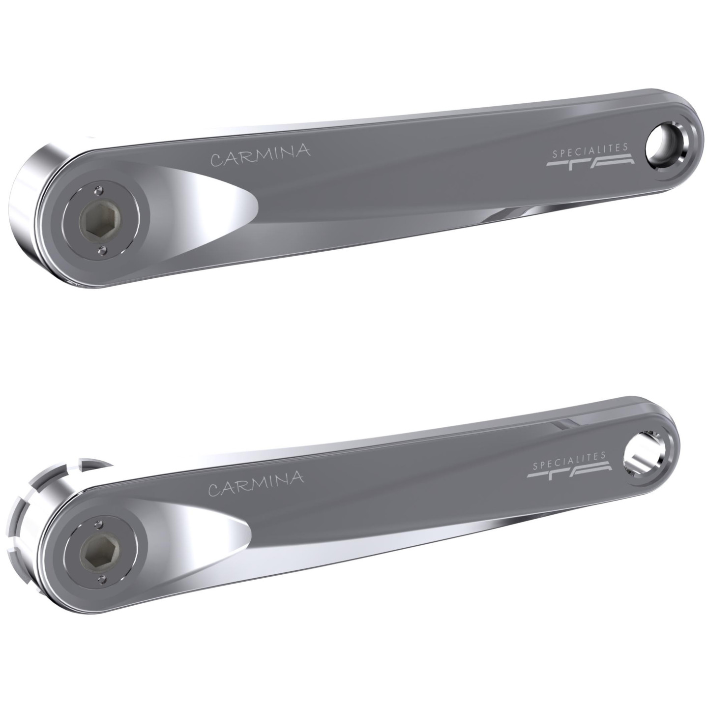 Spécialités TA Carmina crank arm pair - Polished Silver (without spider)