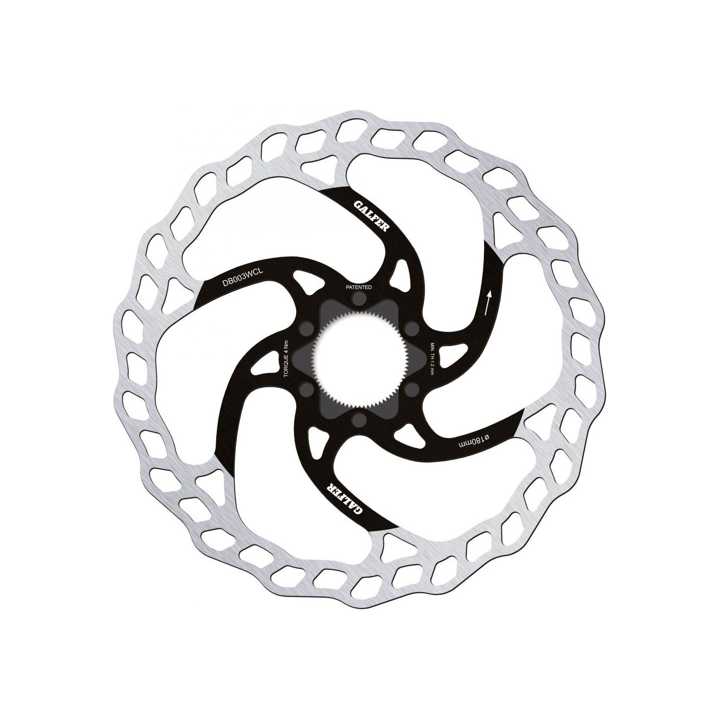 Brake Disc Galfer Centre Lock - Wave - ø180mm - 147g