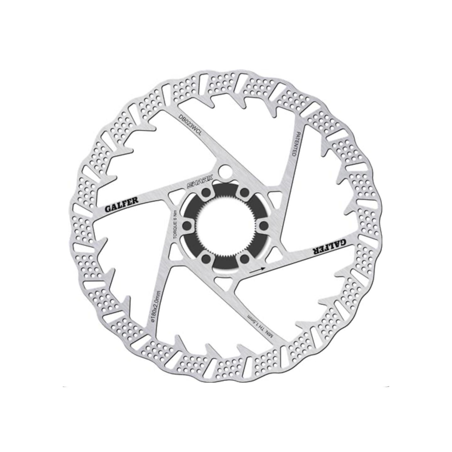 Brake Disc Galfer MTB - Wave Shark Centre Lock - ø180mm - 144g