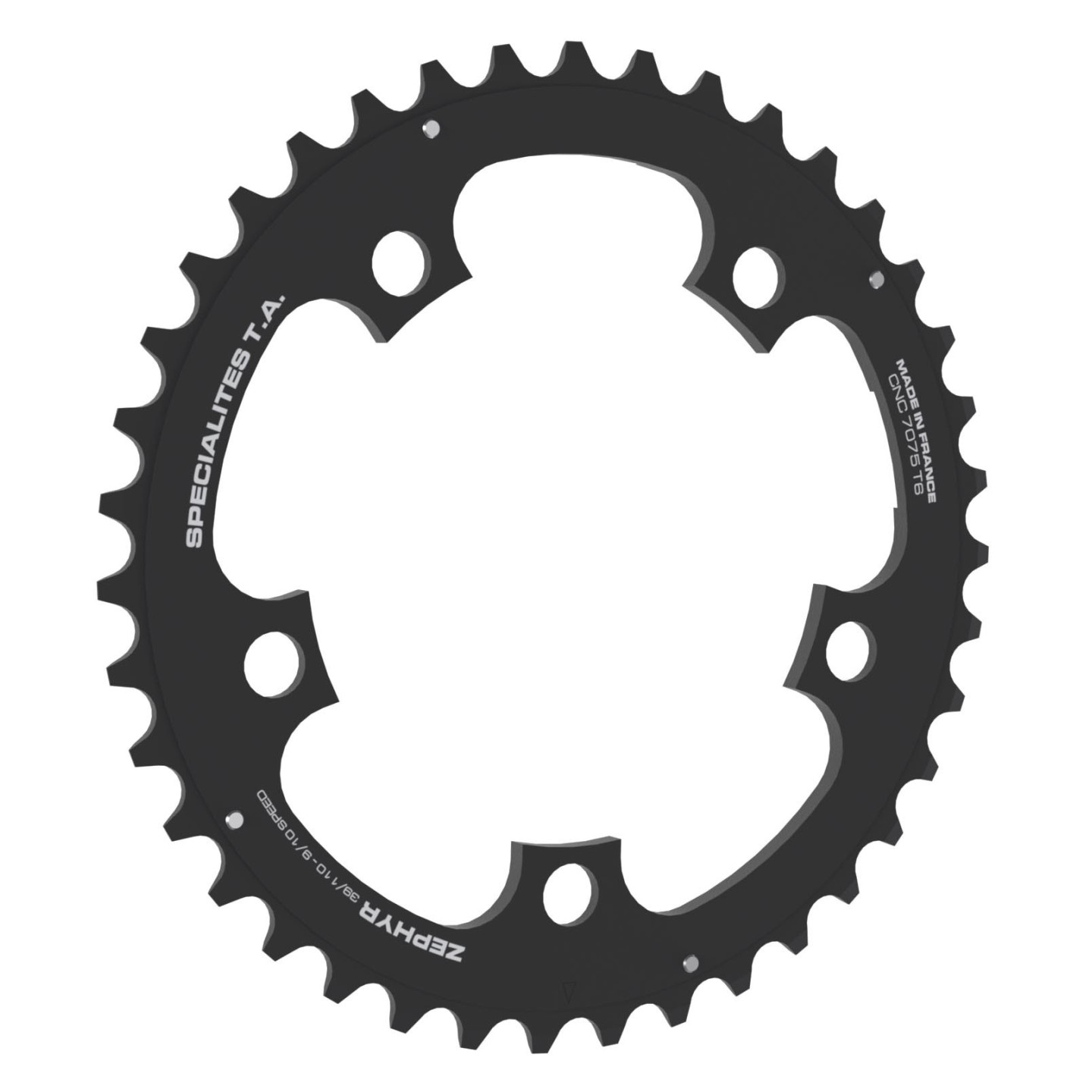 Spécialités TA Zéphyr Kettenblatt Compact 110mm mittig 9/10-fach Schwarz