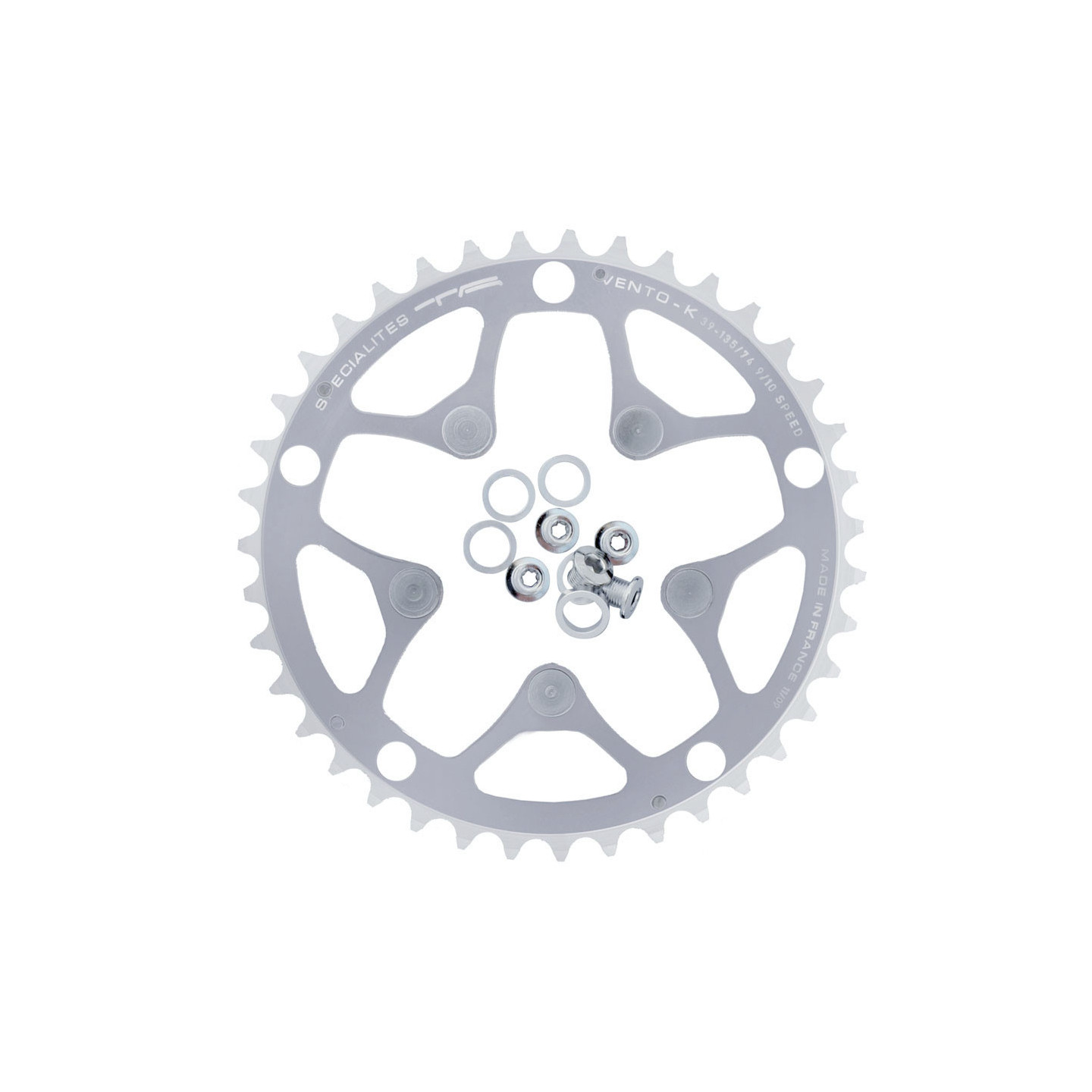 Chainring Spécialités TA touring Triple Vento-K Middle 9/10-speed 135/74mm Silver