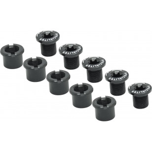 Kit de tornillería Spécialités TA aluminio - Doble plato - Negro (bolsa de 5)