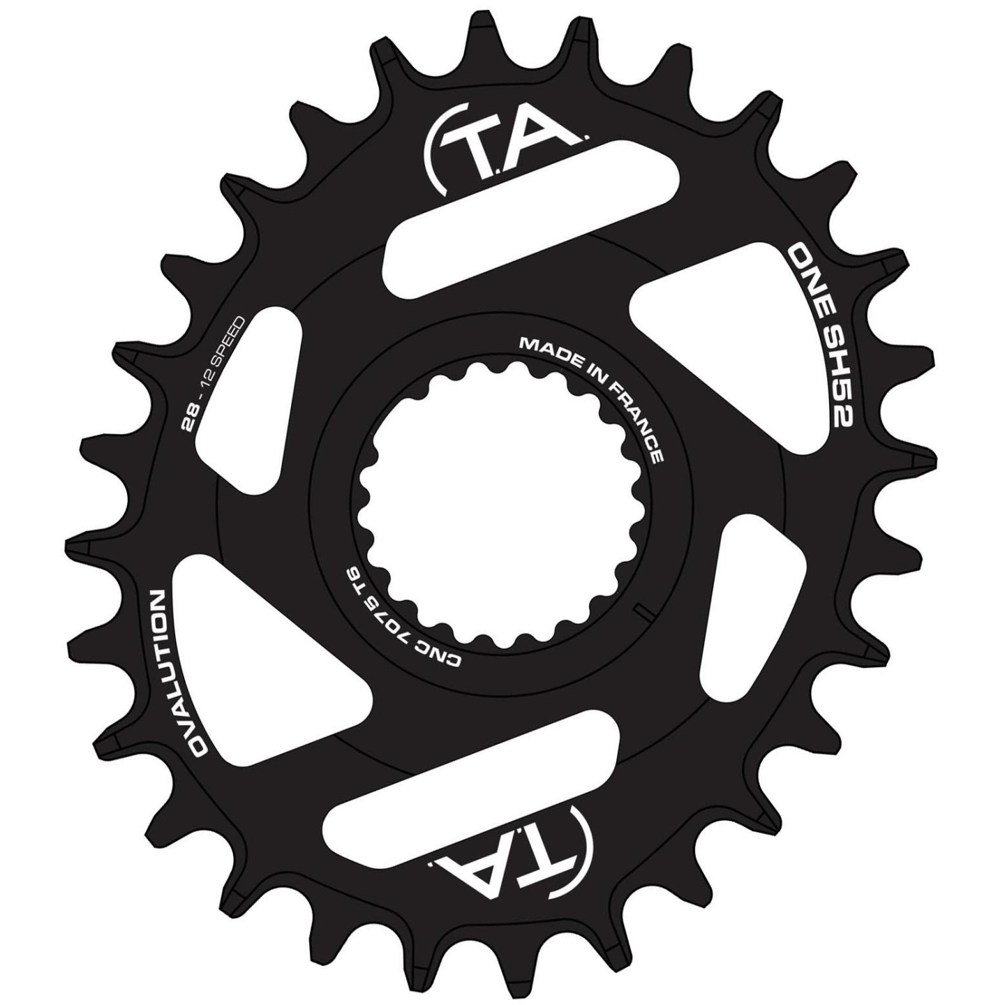 Single Chainring Spécialités TA ONE SH52 Ovalution Narrow Wide 11/12-speed Shimano XTR M9100, XT M8100, SLX7100, MT900-1