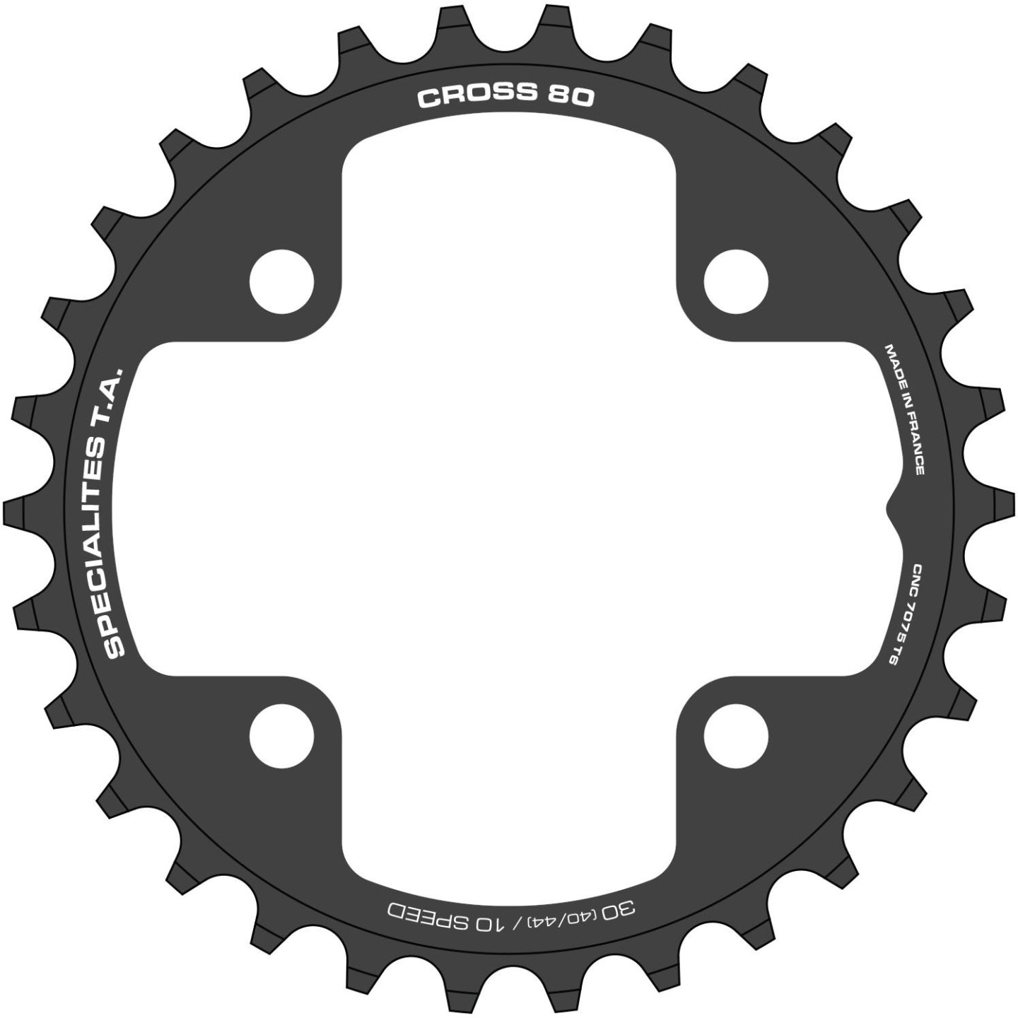 Chainring Spécialités TA CROSS 10/11-speed Inner 80mm SRAM/Cannondale